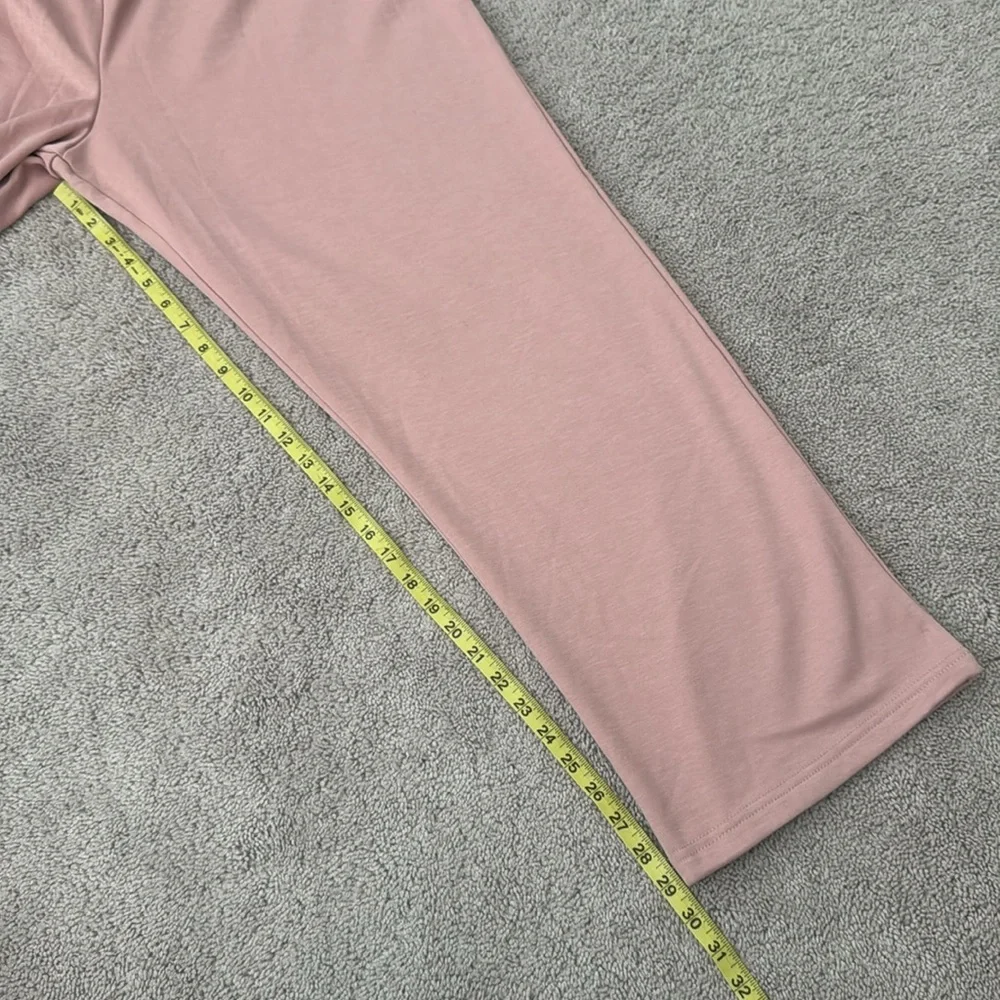 Berkshire Homewear French Terry Cardigan & Flare Pant Set | Size 1X | Pink - Picture 10 of 11